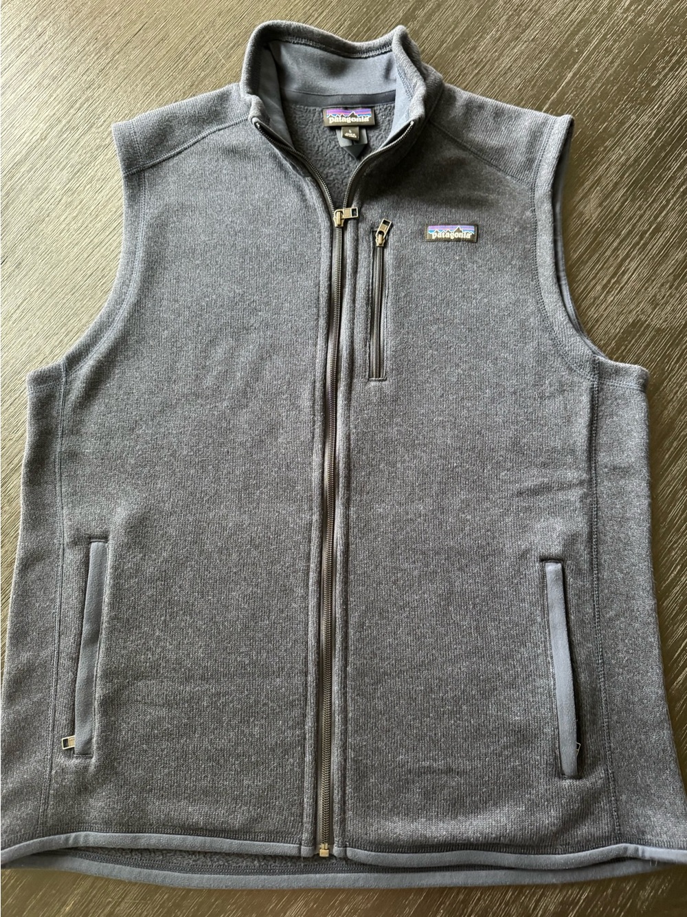 Patagonia Men's Gray Full-Zip Fleece Vest Navy